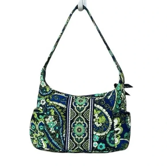 Vera Bradley Retired Rhythm and Blues Quilted Paisley Pattern Shoulder Bag - Picture 1 of 9